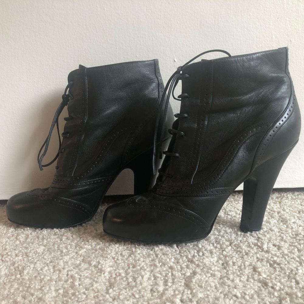 Bottega Veneta Lace Up Black Boots